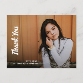 Einfaches Foto Moderner Abschluss Vielen Dank Postkarte