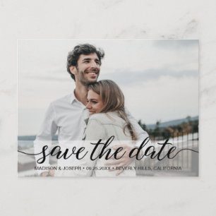 Einfaches Foto moderner Save the Date Verlobungen Postkarte