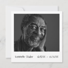 Einfaches Foto Moderner Todestag Einladung