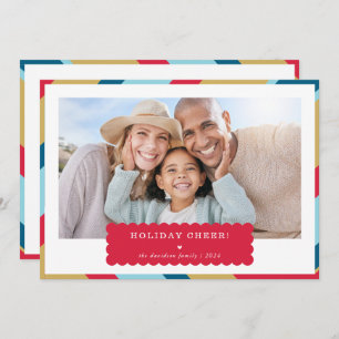 Einfaches FOTO Modernes geometrisches, minimales r Feiertagskarte