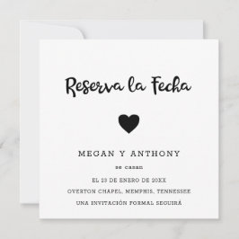 Einfaches Foto Modernes Herz Spanische Hochzeit Save The Date