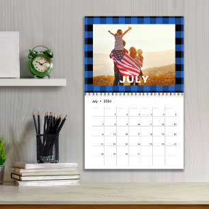 Einfaches Foto Monatsfarben Buffalo Karo Muster Kalender