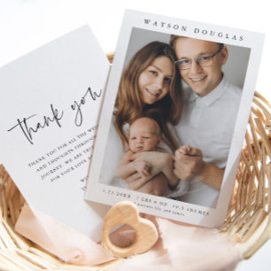 Einfaches Foto Neugeborenes Baby Geburt Ankündigung