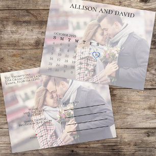 Einfaches Foto-Overlay Minimalistisch 6 Zeile Ankündigungspostkarte