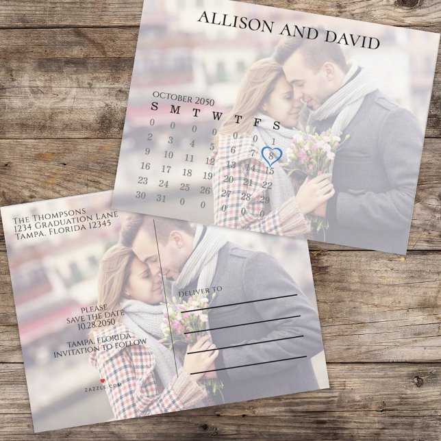 Einfaches Foto-Overlay Minimalistisch 6 Zeile Ankündigungspostkarte (Von Creator hochgeladen)