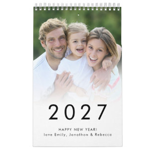 Einfaches Foto pro Monat Name 2026 Kalender