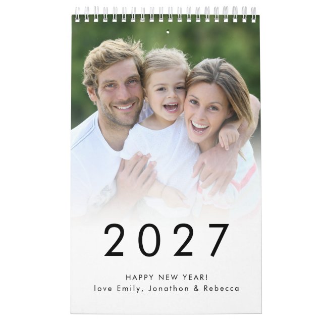 Einfaches Foto pro Monat Name 2026 Kalender (Titelbild)
