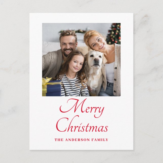 Einfaches Foto Rote Schrift Weihnachten (Vorderseite)