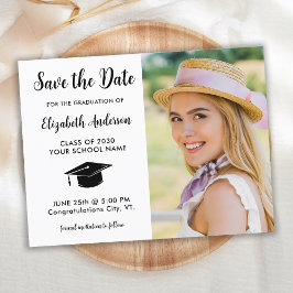 Einfaches Foto Save the Date Abschluss Postkarte