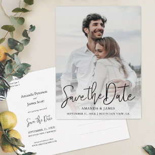 Einfaches Foto Save the Date Ankündigungspostkarte