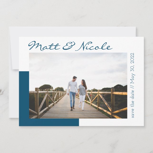 Einfaches Foto Save the Date Einladung (Vorderseite)