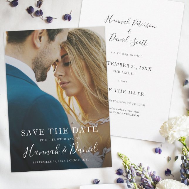 Einfaches Foto Save the Date für Hochzeiten (Von Creator hochgeladen)