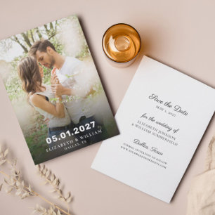 Einfaches Foto Save the Date   Hochzeitsankündigun Einladung