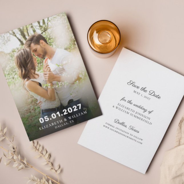 Einfaches Foto Save the Date | Hochzeitsankündigun Einladung (Von Creator hochgeladen)