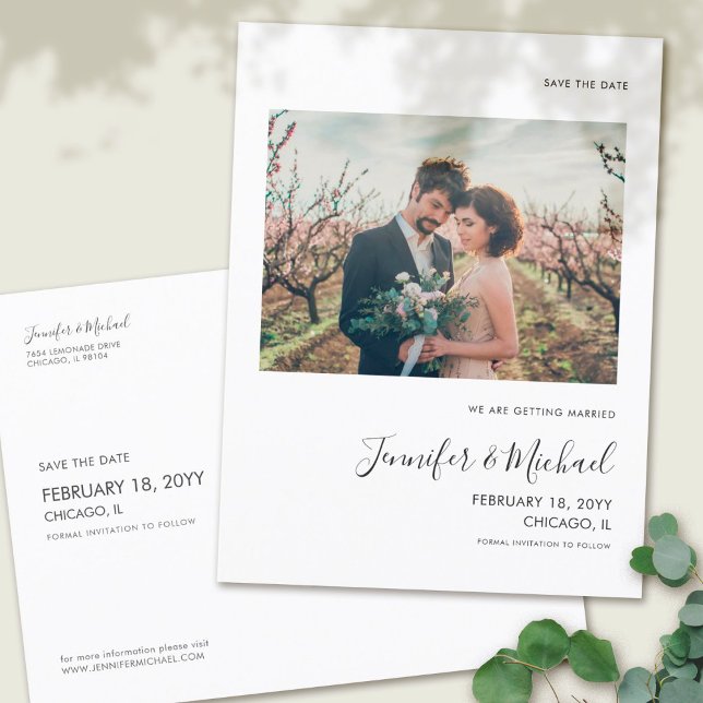 Einfaches Foto Save the Date Postkarte 2 (Von Creator hochgeladen)