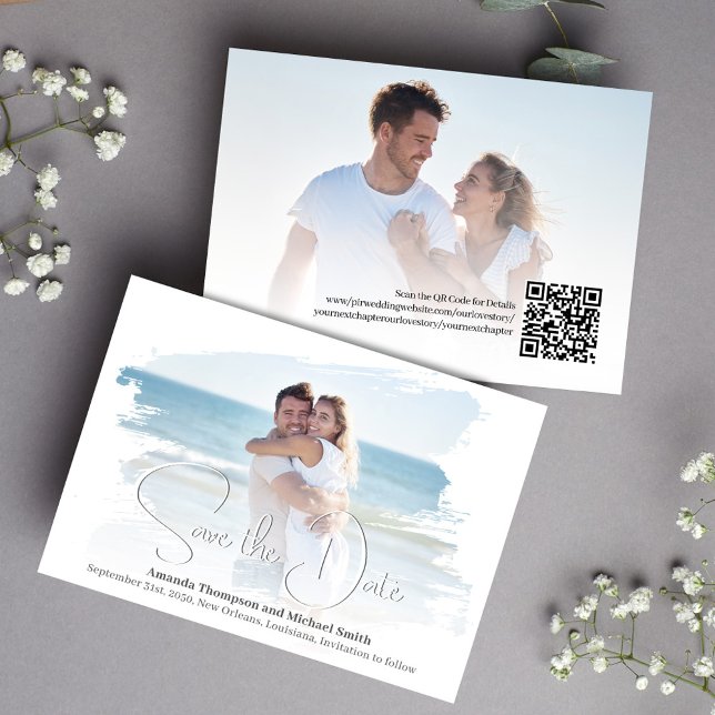 Einfaches Foto Save the Date SkriptWedding (Wedding save the date photo card template.)