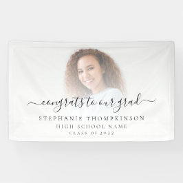 Einfaches Foto Script Glückwunsch 2022 Abschluss Banner