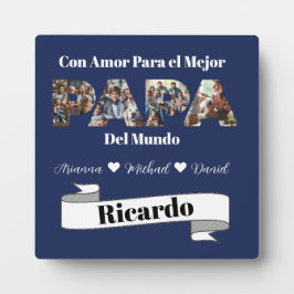 Einfaches Foto Skript Bester Vater je Spanisch Fotoplatte