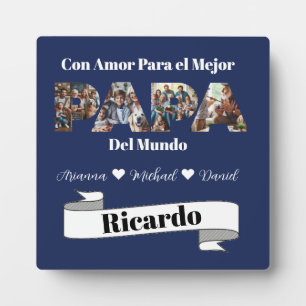 Einfaches Foto Skript Bester Vater je Spanisch Fotoplatte