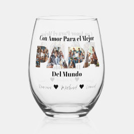 Einfaches Foto Skript Bester Vater je Spanisch Weinglas Ohne Stiel