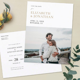 Einfaches Foto Stilvoll Modernes Save the Date lad Einladungspostkarte