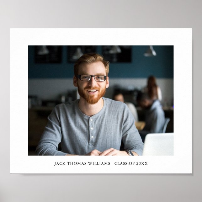 Einfaches Foto und Name des modernen Graduiertenst Poster (Vorne)