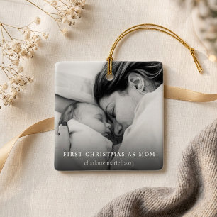 Einfaches Foto Weihnachten als Mama Keramikornament