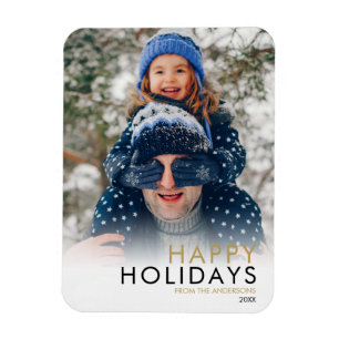 Einfaches Foto Weihnachten glückliche Ferien Magnet