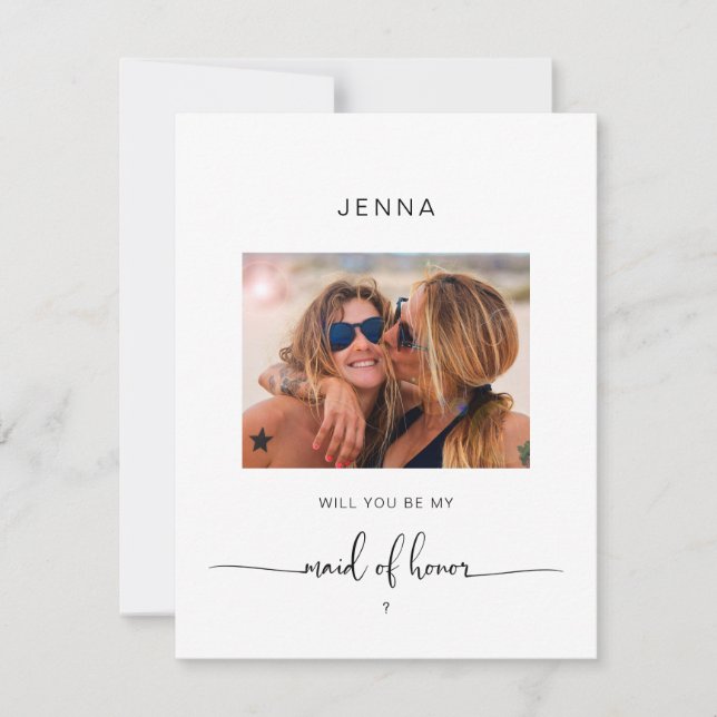 Einfaches Foto "Werden Sie meine Trauzeugin sein?" (Vorderseite)