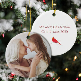 Einfaches Foto Winter Wasserfarben Roter Kardinal Keramik Ornament