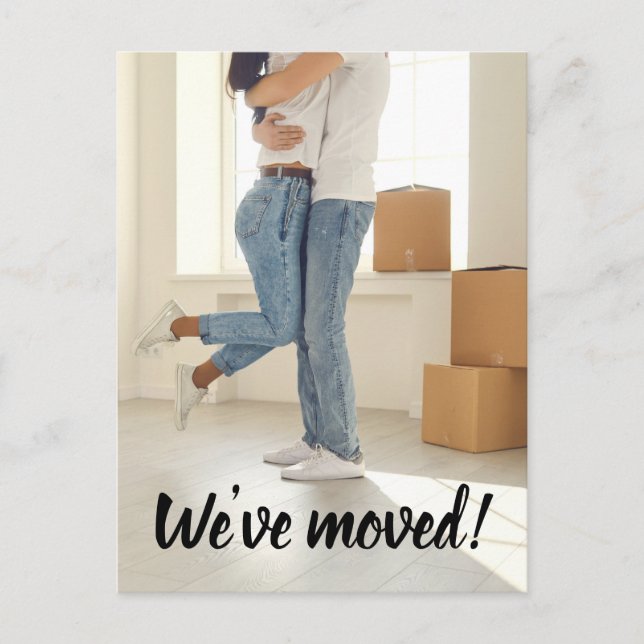 Einfaches Foto Wir haben den Adresswechsel von Skr Postkarte (Vorderseite)