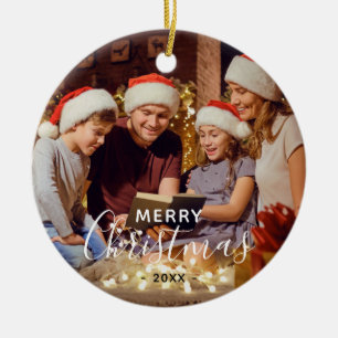 Einfaches Foto zu Weihnachten Keramik Ornament