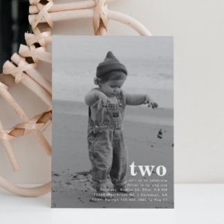 Einfaches Foto zum Geburtstag | MINIMALISTISCH Einladung