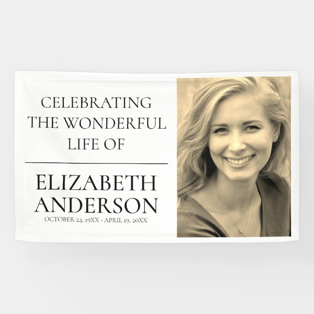 Einfaches Foto zur Beerdigung Banner (Horizontal)