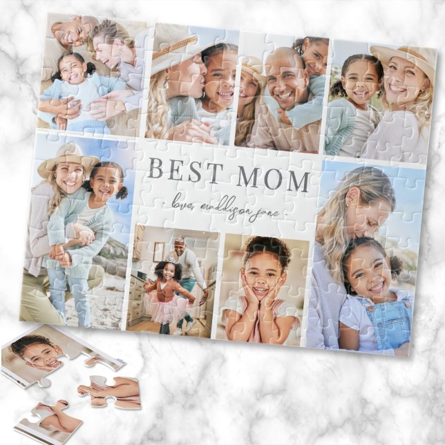Einfaches Fotocollage Beste Mama Puzzle (Simple Best Mom Photo Collage jigsaw puzzle)