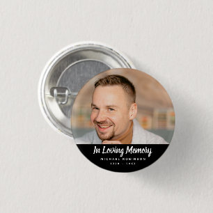 Einfaches Fotogedenkstück Funeralien-Andenken Button