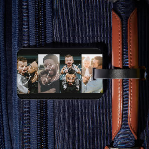 Einfaches Four-Collage Best Vater-Script Gepäckanhänger