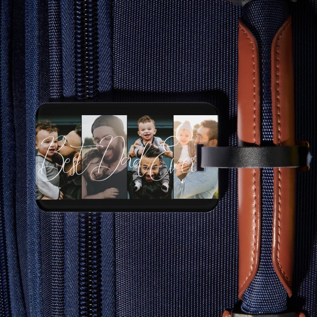 Einfaches Four-Collage Best Vater-Script Gepäckanhänger (Rückseite Insitu 2)