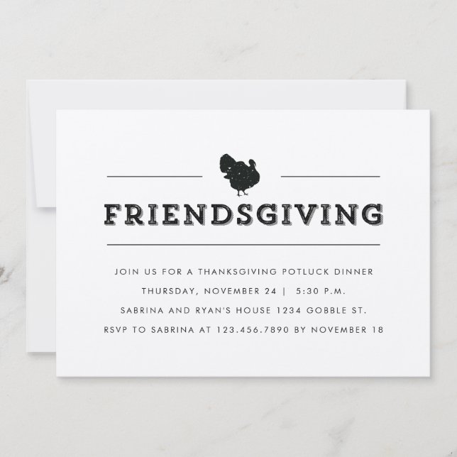 Einfaches freundliches Party Einladung (Vorderseite)