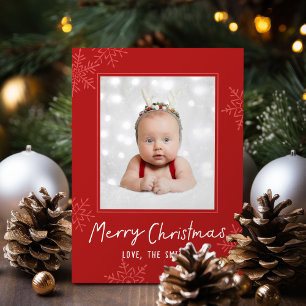 Einfaches Frohe Weihnachten Schrift Schneeflocken
