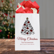 Einfaches Frohes Weihnachten Familienname mit Baum