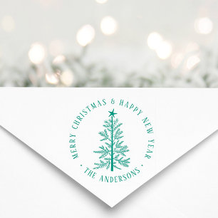 Einfaches Frohes Weihnachten & Glückliches Neues J Gummistempel