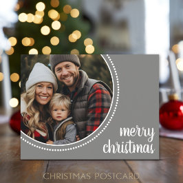 Einfaches fröhliches Weihnachts-Foto Polka Dot Bor Feiertagspostkarte