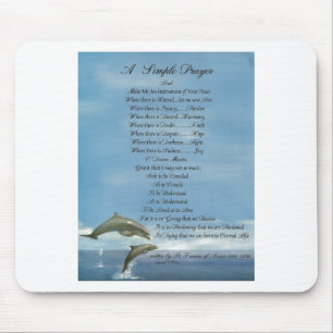 EINFACHES GEBET dolphins=pope francis= St Francis Mousepad