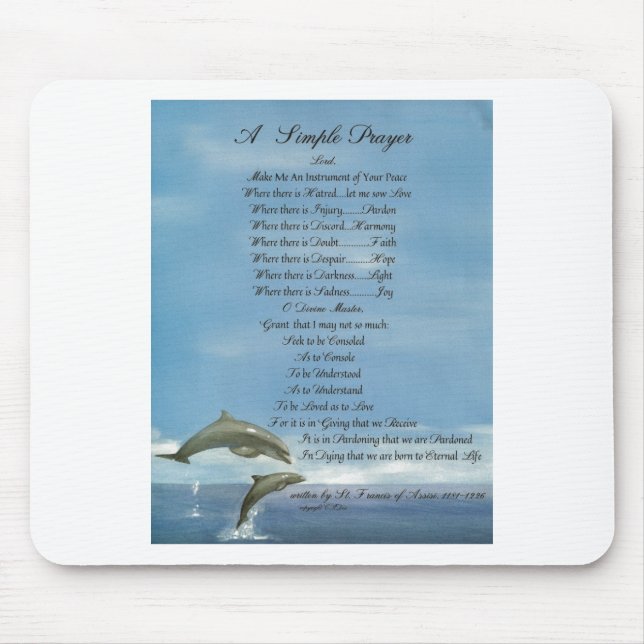 EINFACHES GEBET dolphins=pope francis= St Francis Mousepad (Vorne)