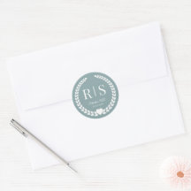 Einfaches gedämpftes staubblaues Monogramm