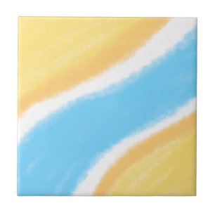einfaches, gelbblaues Wasserfarbenlogo Fliese