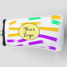einfaches, gelbblaues Wasserfarbenlogo Golf Headcover