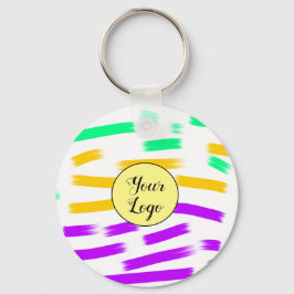 einfaches, gelbblaues Wasserfarbenlogo Schlüsselanhänger