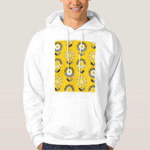 Einfaches gelbes Folklore-Muster Hoodie
